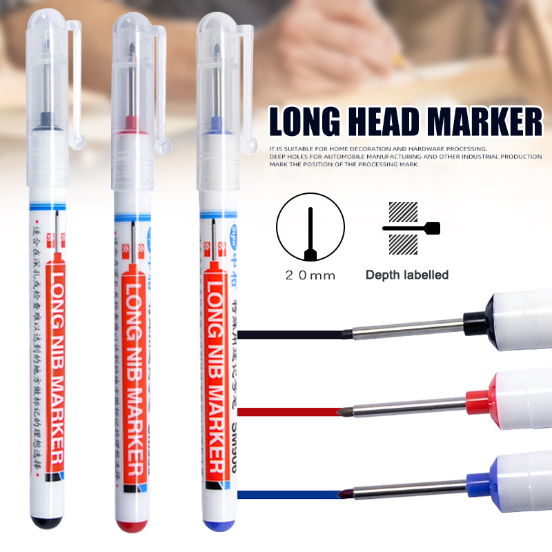 New Long Head Markers Bathroom Woodworking Decoration Multi-purpose Deep Hole Marker Pens Art School Painting Drawing Supplies