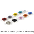 300pcs 6mm Colored Eyelets with Washers & Tool Kit for Leather Craft Garments Shoes Decor Repairing Grommet 10 colors mixed