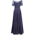 ANGELSBRIDEP Short Sleeves Mother of The Bride Dresses Vestido da dama de honra Lace Beaded Formal Long Evening Party Gowns HOT