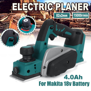 Drillpro 15000rpm 18V Rechargeable Electric Planer Cordless Hand Held for Makita 18V Battery Wood Cutting with Wrench