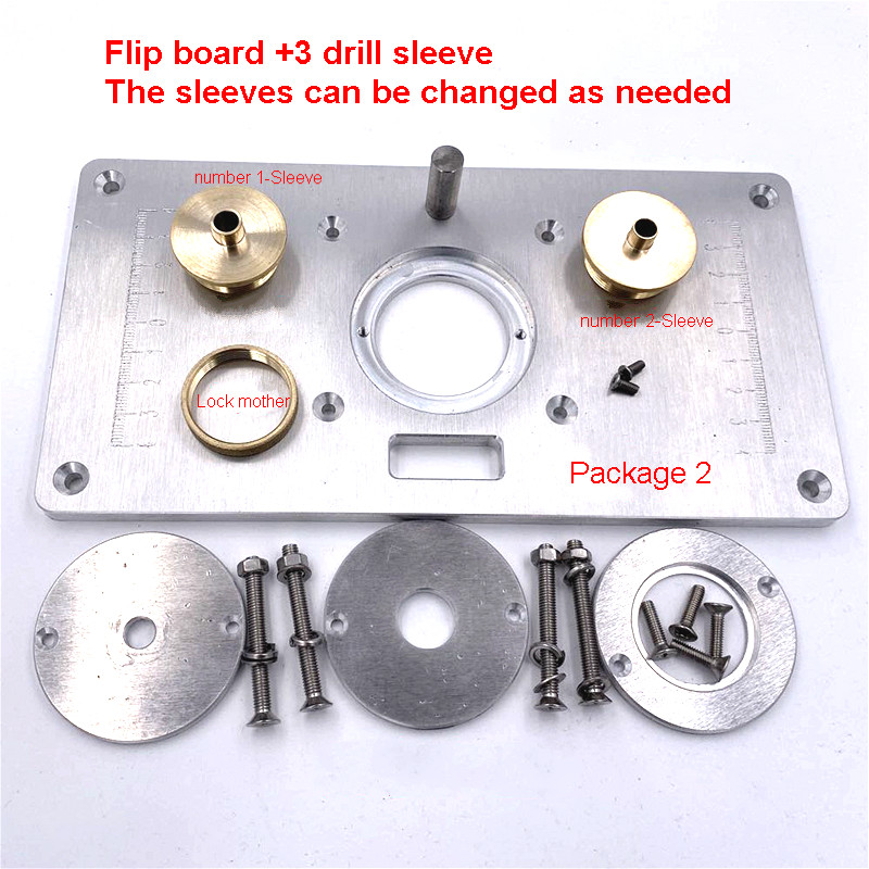 Universal Router Table Flip Plate Aluminum Router Table Insert Plate + 4 Rings Screws for Woodworking Benches