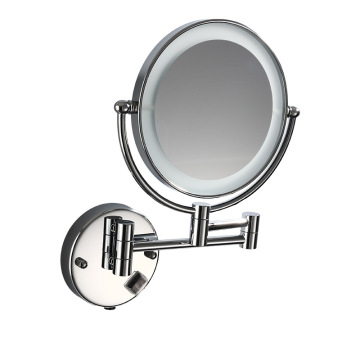 Bath Mirror Wall Mounted 8 inch Brass 3X Magnifying Mirror LED Light Folding Makeup Mirror Cosmetic Mirror Lady Gift