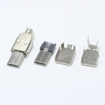 EClyxun 10set Micro USB 5PIN Welding Type Male Plug Connector Charger 5P USB Tail Charging jack 4 in 1 Metal Parts