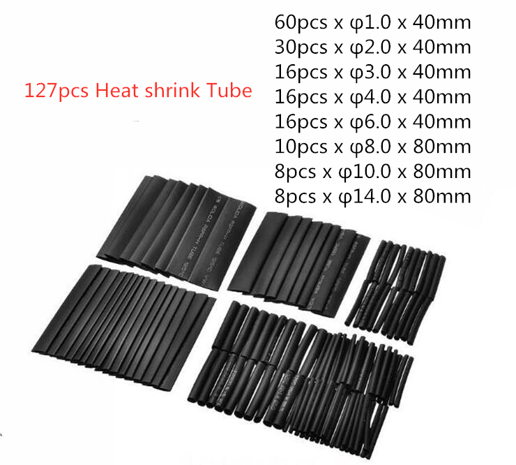 164pcs/328pcs/127pcsSet Polyolefin Shrinking Assorted Heat Shrink Tube Wire Cable Insulated Sleeving Tubing Set 2:1