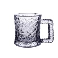 Hammer effect glass mug for coffee