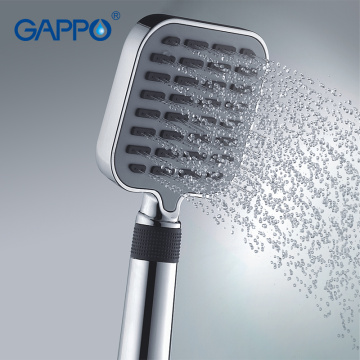 Gappo Top Quality Three Ways Square hand shower heads bathroom accessories ABS in chrome Plated water saving shower head GA08