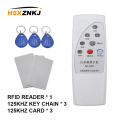 RFID access control card reader handheld ID duplicator can copy 125khzID reader 3ID card + 3ID keychain suit