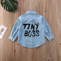 New 2020 Autumn Toddler Kids Baby Boys Girls Shirts Tops Clothes Denim Letter Print Long Sleeve Tops Shirt Casual Outerwear 2-7Y