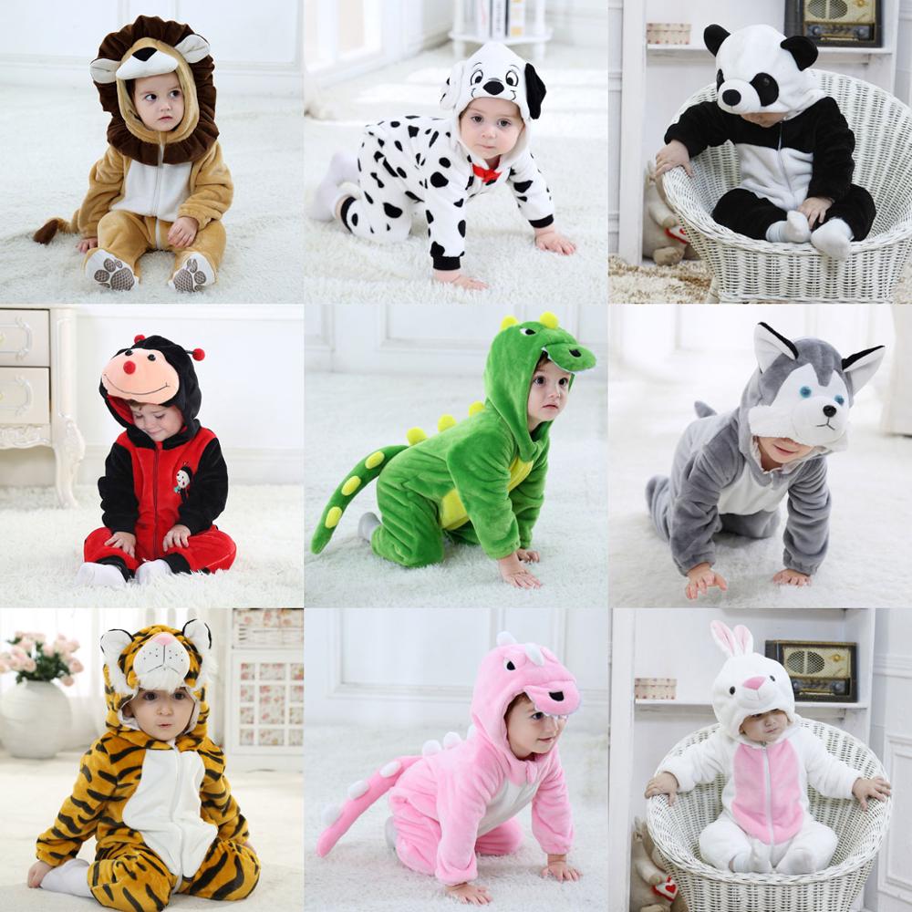 Umorden Infant Toddler Ladybug Dog Lion Tiger Dinosaur Costumes Baby Boys Girls Kigurumi Cartoon Animal Onesies Romper Halloween