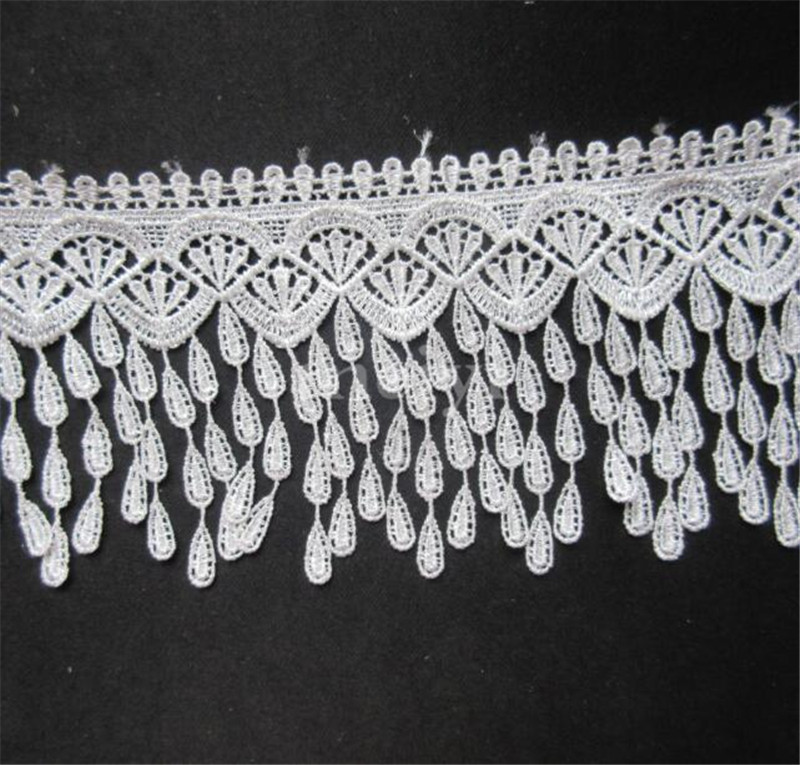 2 yard Polyester Fringe Tassel Embroidered Lace Trim Applique Ribbon Fabric Handmade DIY Sewing Craft For Apparel Decoration