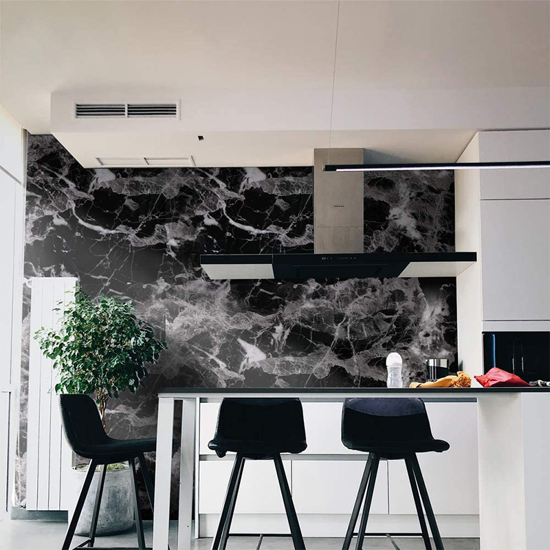 10M Black Marble Paper Granite Wallpaper Self Adhesive Counter Top Removable Film Vinyl Peel-Stick Shelf Liner DIY Contact paper