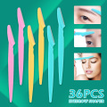 36pcs Portable Eyebrow Trimmer Hair Remover Set Eyebrow Scissors Facial Razor Eyebrow Remover Face Razor for Women
