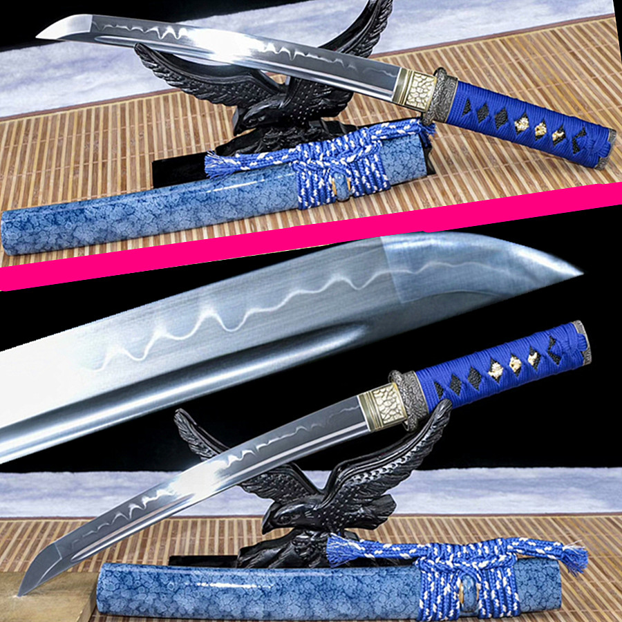 Clay Tempered Sharp T10Steel Tanto Dao Sword Katana Japanese Samurai Dagger Knife Saber
