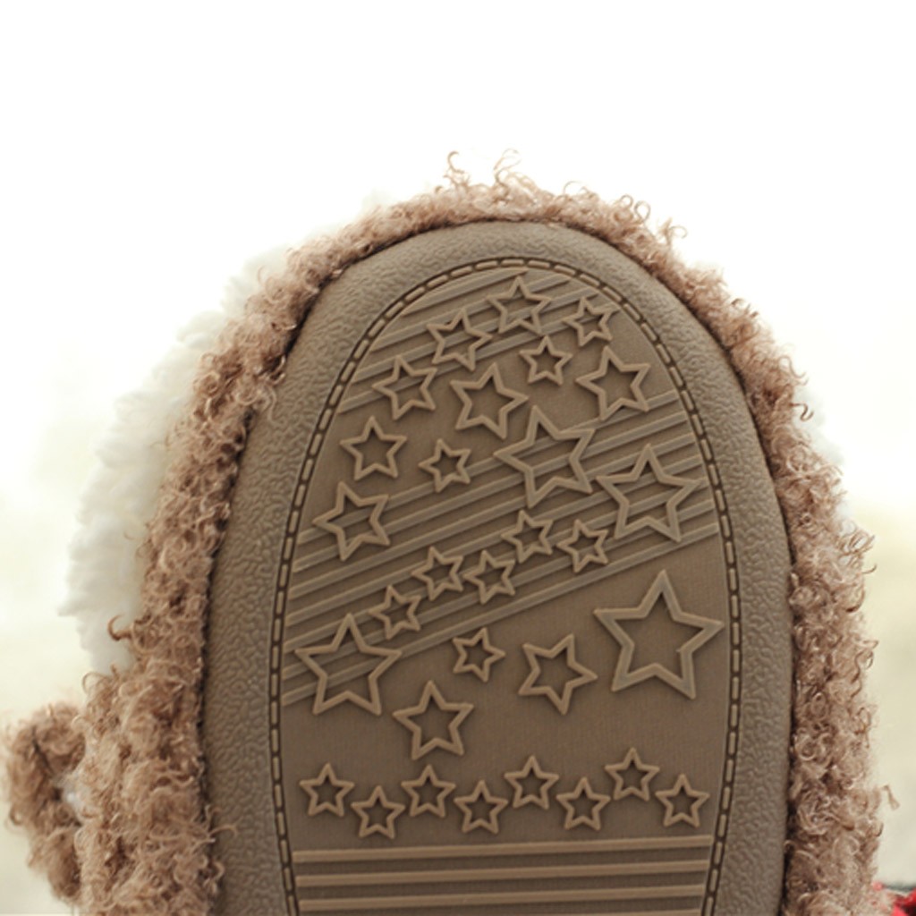 Christmas Slippers Warm Indoor Home Shoe Cute Soft Plush Ball Women Interior Cotton Winter Fur Slippers Plus Size House Slippers