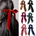For Women Hair Ties Soft Hair Scrunchie Bow Velvet Elastic Lady Ribbon Elastic Hair Band Girls Gum Head Band New Hair Accessorie