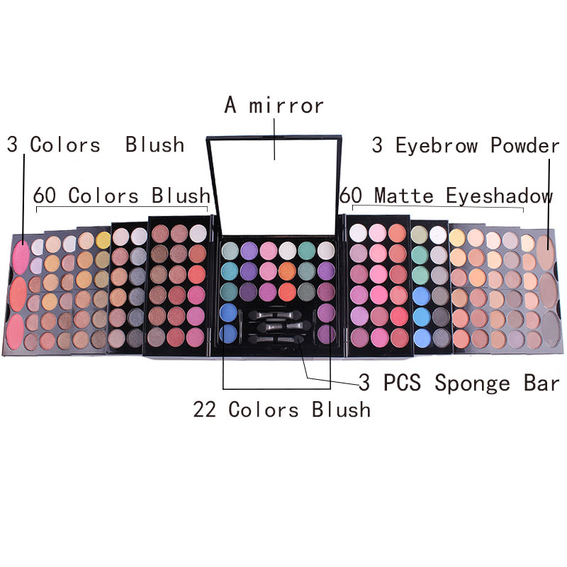142 Colors Makeup Set Matte Glitter Eyeshadow Pallete Professional Blush Eyebrow Powder With Brush Makeup Kit Cosmetics Gift