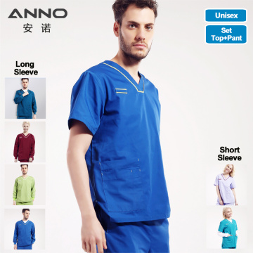 ANNO Summer Nursing Scrubs Clothes Set Nurse Uniform Male Female Costumes Dentistry Grown Clothing Hospital Staff Work Wear