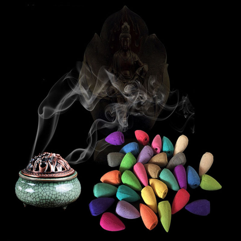 F Wholesale Backflow Incense Cones Bulk Sale Sandalwood Rose Lavender Cone Incense 100g/ 300g/ 500g /1000g Indian Incense