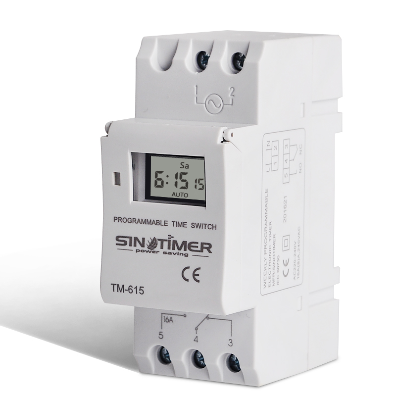 HLZS-Sinotimer Tm-615H-30A Electronic Weekly 7 Days Programmable Digital Time Switch Relay Timer Control Ac 30A Din Rail Mount