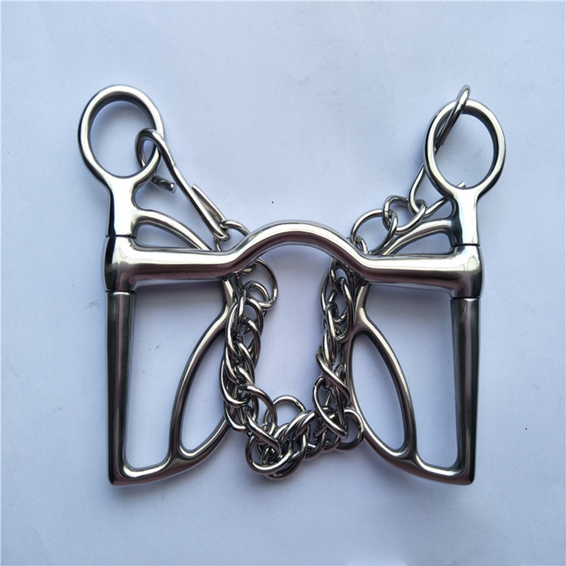 Stainless Steel Horse Bit Horse Riding Racing Equipment Screw Joint Mouth With Hook Binocular Chain Equestrian Decoration