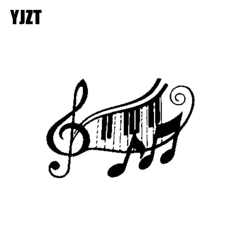 YJZT 17.8CM*11.9CM Music Rock Piano Symbols Vinyl Car sticker Art Decals Black Silver C13-000620