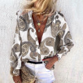 women vintage cashew nuts print casual smock chic blouse ladies retro paisley business blusas femininas shirt tops