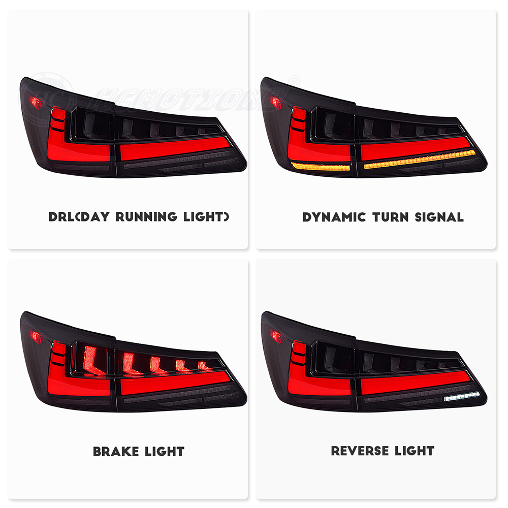 HCMOTIONZ V2 RGB Car Rear Lamps Assembly for Lexus IS250 IS300 IS350 ISF 2006-2013