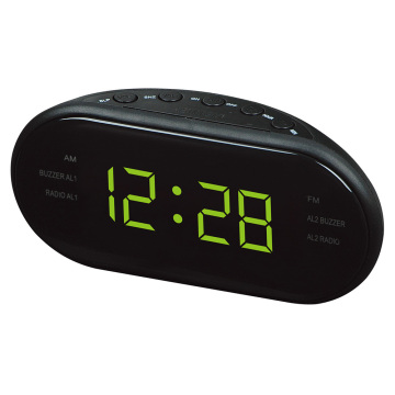 1.2 Inch LED 3 FM&AM Radio Display Clock Electronic Desktop Alarm Clock Digital Table Radio Gift Home Office Supplies EU Plug