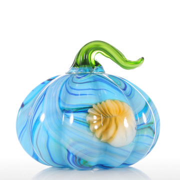 CREATIVE PUMPKIN GLASS SCULPTURE SQUASH ORNAMENT FAVOR GIFT GLASS CRAFT DECORATION FOR HOME OFFICE R2061