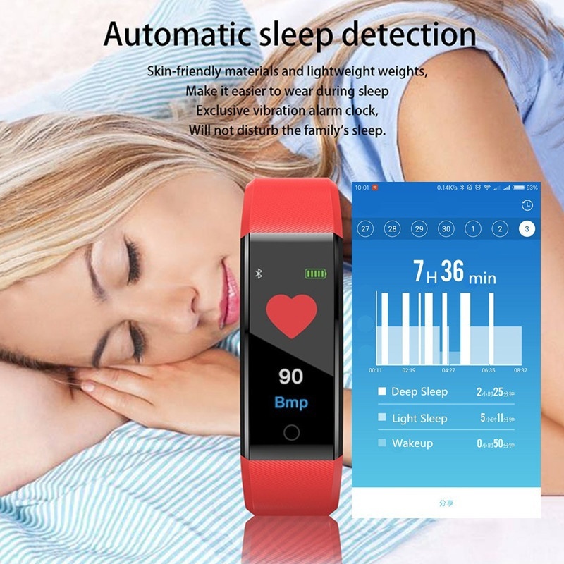 Waterproof Screen Smart Blood Pressure Heart Rate Pedometer Heart Rate Monitor Wireless Sports Watch Outdoor Fitness Equipment