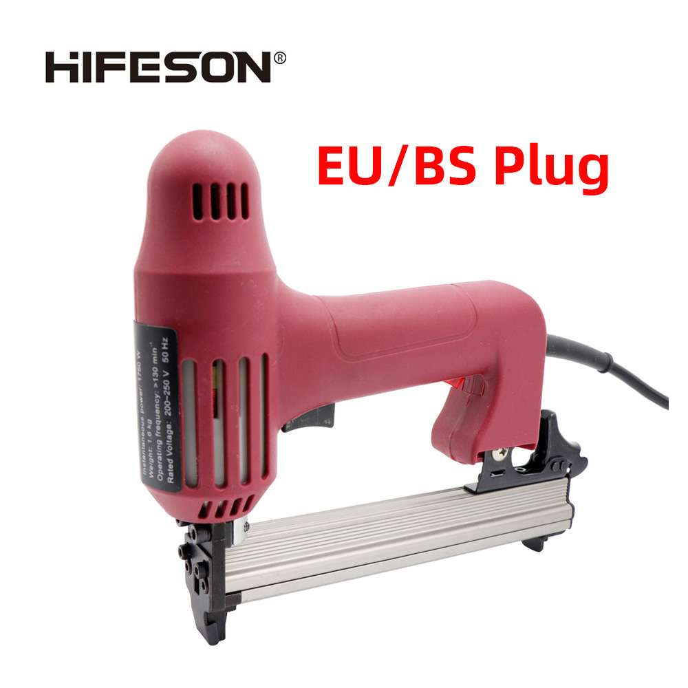 HIFESON 1022J Nailer 220 V Electric Staples Nail Guns Nailer Stapler Furniture Staple Frame Carpentry Wood working Tools