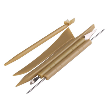 Practical 5 Pcs Plastic and Steel Pottery Clay Sculpture Tools with Irregular Edges