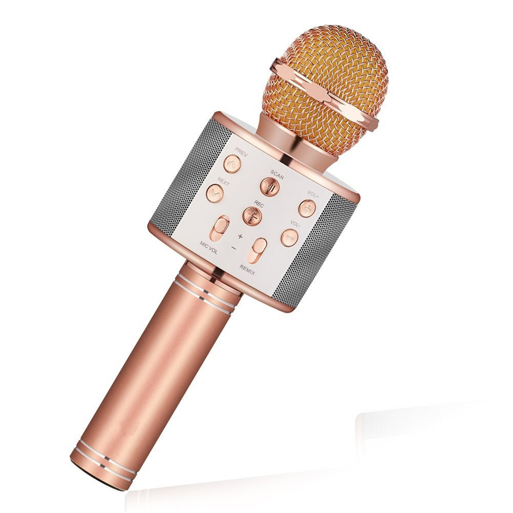 WS858 Bluetooth microphone Handheld WirelessUSB professional condenser Karaoke Player Speaker Record Music KTV studio recording
