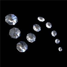 14mm 50pcs 2 Holes Clear Color Octagon Beads For Chandelier Garlands Prism Parts With K9 Crystal