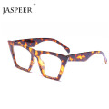 JASPEER Women Square Eyeglasses Frames Vintage Transparent Lens Eye Glasses Decoration Eyewear Cat Eye Optical Frame