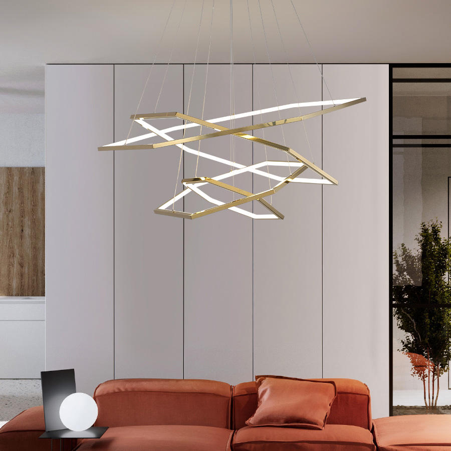 Luxury-Dining-Room-Lighting-Gold-Geometric-Pendant