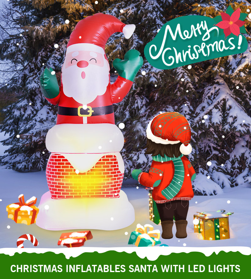 Inflatable plastic Santa decorations