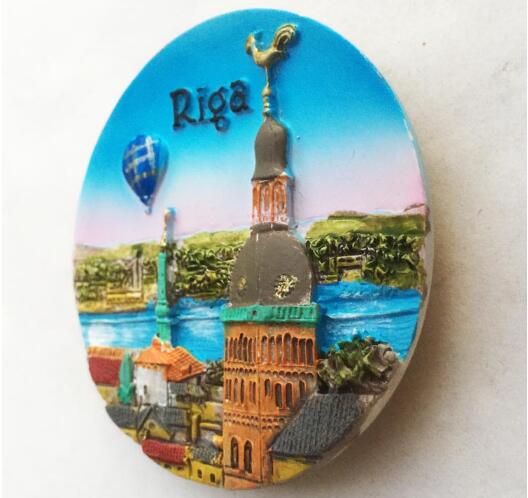 The Baltic, Nordic, and Latvian capital, Riga 3D Fridge Magnets Travel Souvenirs Refrigerator