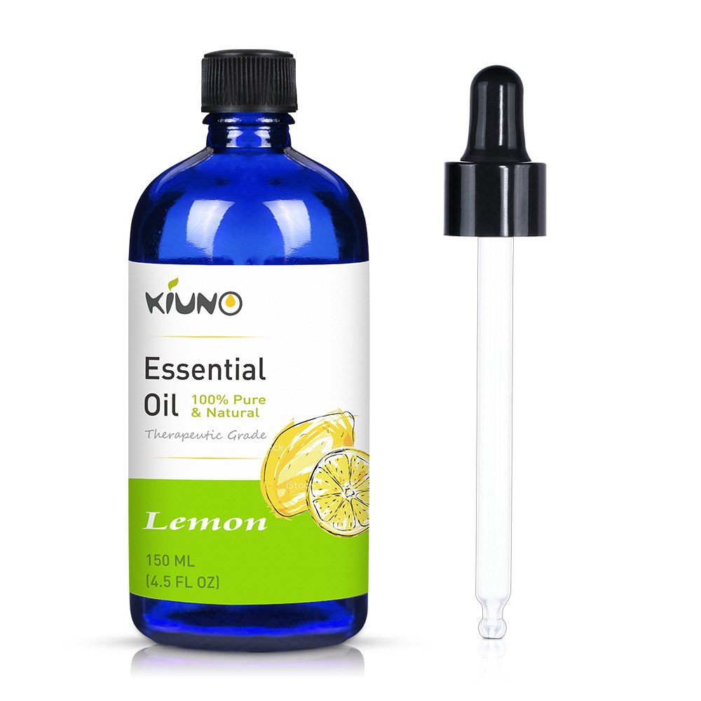 KIUNO 150ML Lemon Essential Oils 100% PURE NATURAL Premium Therapeutic Grade Aromatherapy Massage Relax Essential Oil 4.5 fl oz