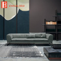 luxury villa hotel corner l shape sofa set fabric leather chaise lounge sectional sofa