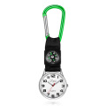 FOB Nurse Watch Compass Outdoor Sport Pocket Watch Round Dial Arabic Numbers Quartz Key Chain Analog Clip Carabiner Hook Watch