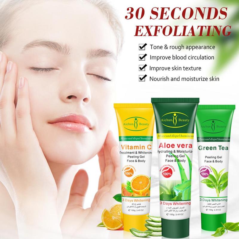 Aloe Vera Papaya Exfoliating Gel Face Cream Scrub Acne Blackhead Remove Moisturizing Whitening Cream Body Care