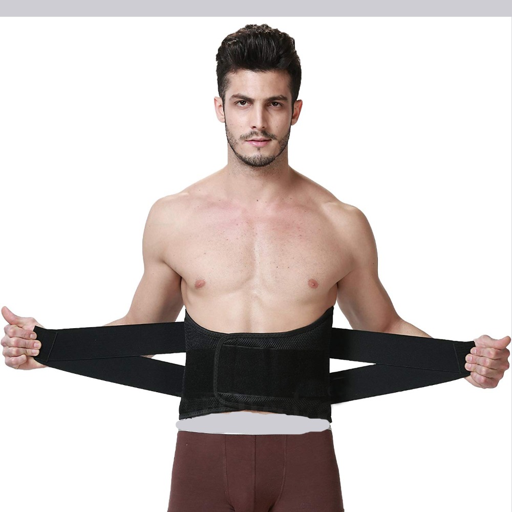 Unisex Exercise Waist Support For Men 4 Steel Plates Waist Support Belt Adjustable Lumbar Brace Lower Back Support Big Size XXXL