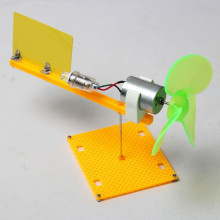 Miniature Wind Turbine Model DIY Kits Micro Generator DC Motor + Blade + LED + Holder DC 0.1V-18V
