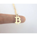 Personality Bitcoin Necklace Simple Copper Link Chain Gold Colour Necklaces Jewelry Best Gift for Men And Women YP4004