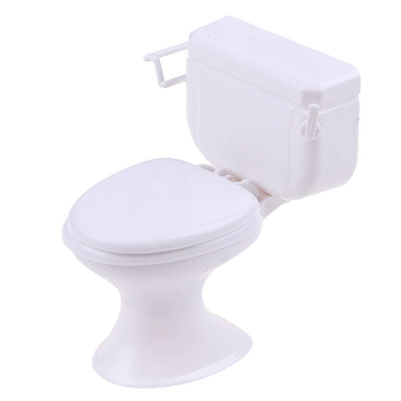 1pc Dollhouse Furniture Vintage Bathroom Toilet Miniature Toys Dolls Accessories Baby Pretend Toys For Dolls