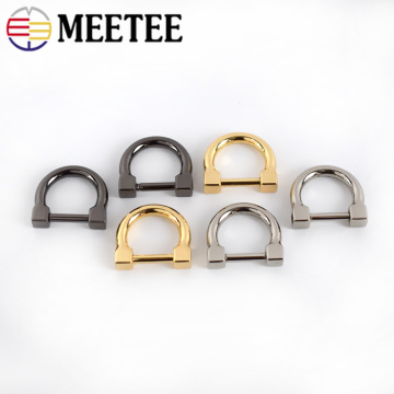 Meetee 13x24mm 4/10pcs Metal D Ring Buckle Bag Strap Clasp Adjustable Screw Luggage Connector Handle Hook Diy Hardware Accessory