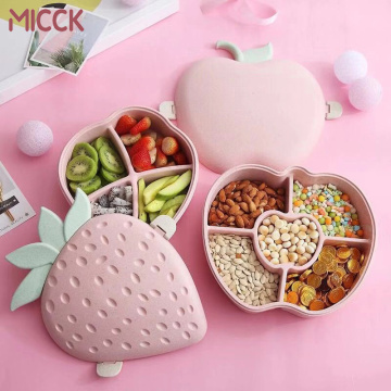 MICCK Creative Fruit Plate Candy Storage Box 5 Grids Wedding Snack Candy Box Jewelry Organizer Cosmetic Dry Fruit Storage Bin