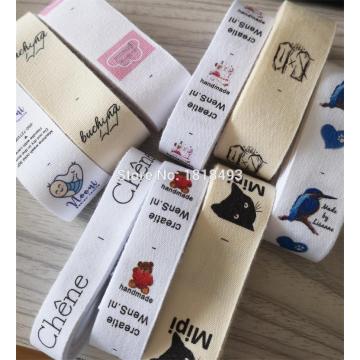 custom personalized name logo tags/cotton printed label/name label for kids/garment tag printing/collar label 50 pcs a lot