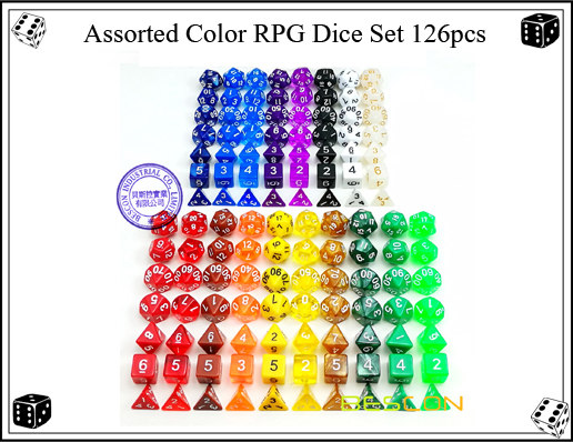 Assorted Color RPG Dice Set 126pcs-3
